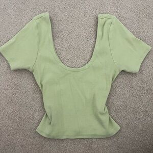 Pacsun Green Scoop Neck Women's Top